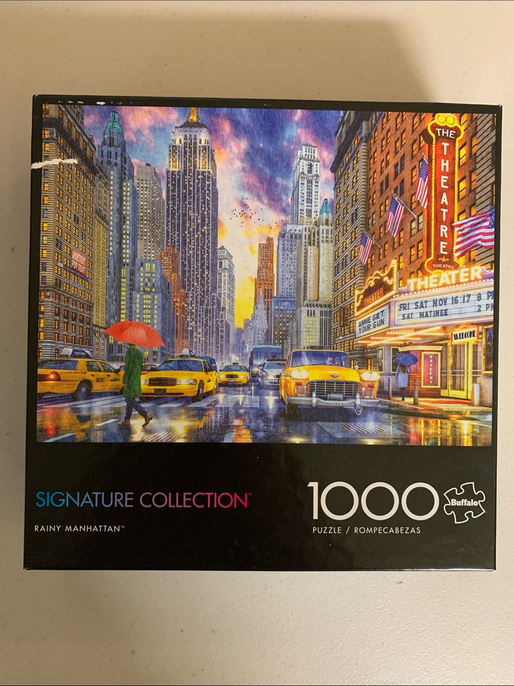 Buffalo Rainy Manhattan 1000 Piece Jigsaw Puzzle-Taxi Cabs,Buildings New York